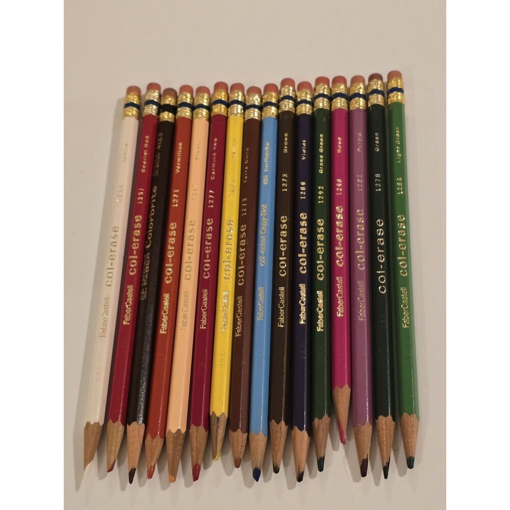 Vintage Colored Pencils Lot 30 Faber-Castell Col-Erase Pedigree Magnolia...